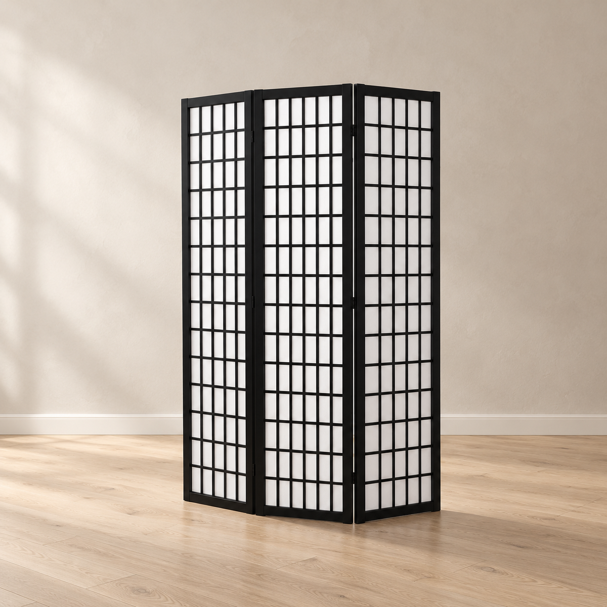 Paravent japonais shoji 4 panneaux, bois, 162 x 170 cm — vue principale