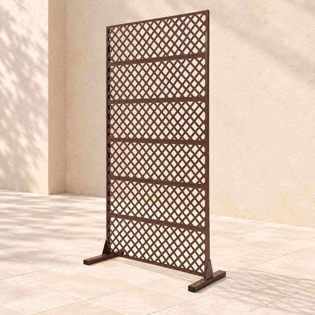 Brise-vue métal motif losanges, 90 x 183 cm — autre angle