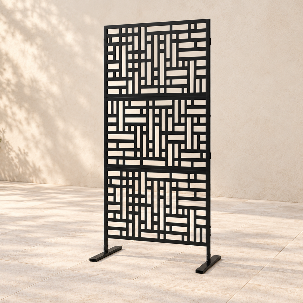 Brise-vue de terrasse acier noir, 90 x 190 cm — vue principale